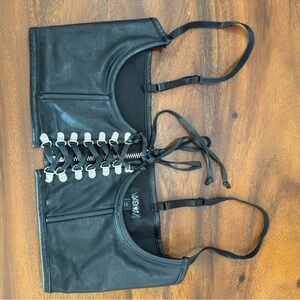 Black Leather Corset Top